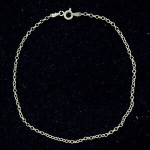 Sterling Silver Oval Link Anklet
